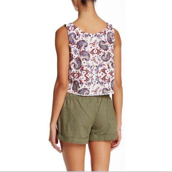 Boho Sleeveless Round Neck Floral Paisley Print Crop Top by RAGA - NEW - Picture 4 of 4